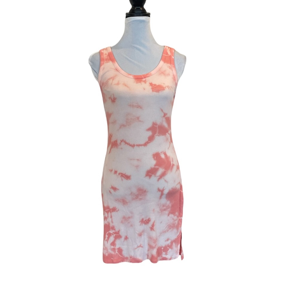 Bobi sleeveless tie dye ribbed tank top cotton model blend dress size medium